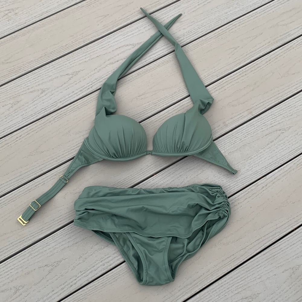 VENUS Sage Green Halter Bikini Set
